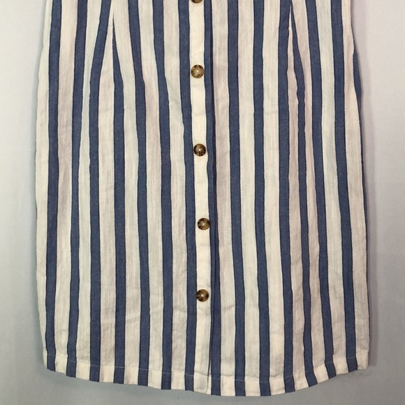 Derek & Heart Shoulder Strap Blue/White Stripe Mini Dress Size L - Picture 4 of 10